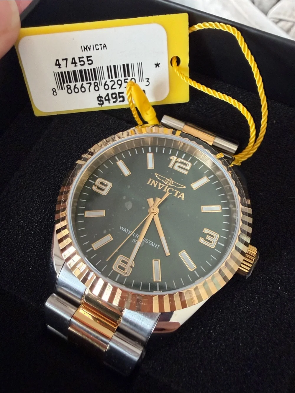Invicta Two-Tone Silver & Gold Watch with Green Dial